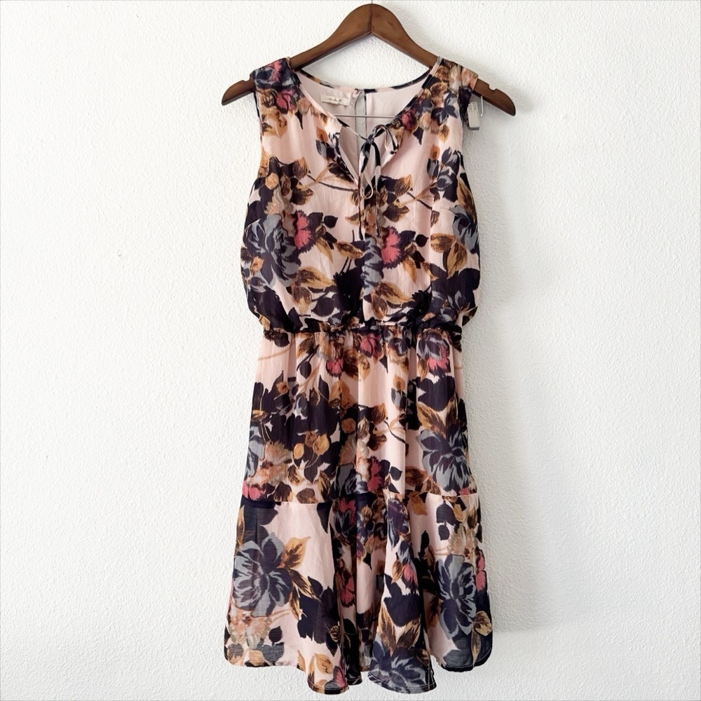 Maurices Vibrant Floral Tie Front Sundress Small Ruffled Boho Playful Breezy - Picture 2 of 16